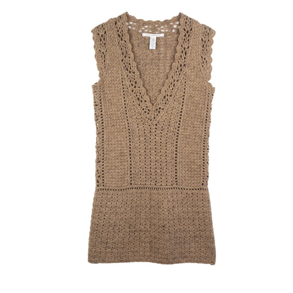 Diane von Furstenberg Toledo Crocheted Tunic Sweater Dress